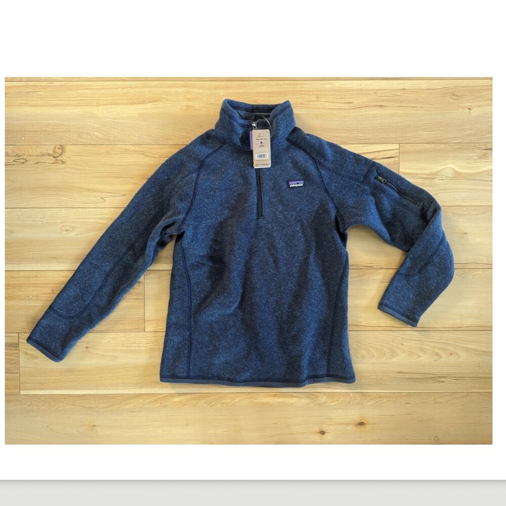 NWT Patagonia Better Sweater 1/4 Zip Classic Navy Blue Girls XL 14 / women XS